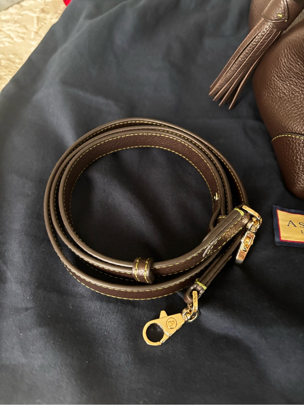 Aspinal of London Hudson Midi in Chocolate Milled Pebble - Picture 8 of 16